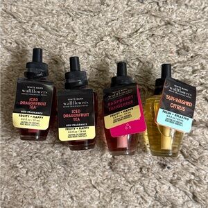 Bath & Body Works Dragonfruit Tea, Citrus & Raspberry Fruity Wallflower Set of 4